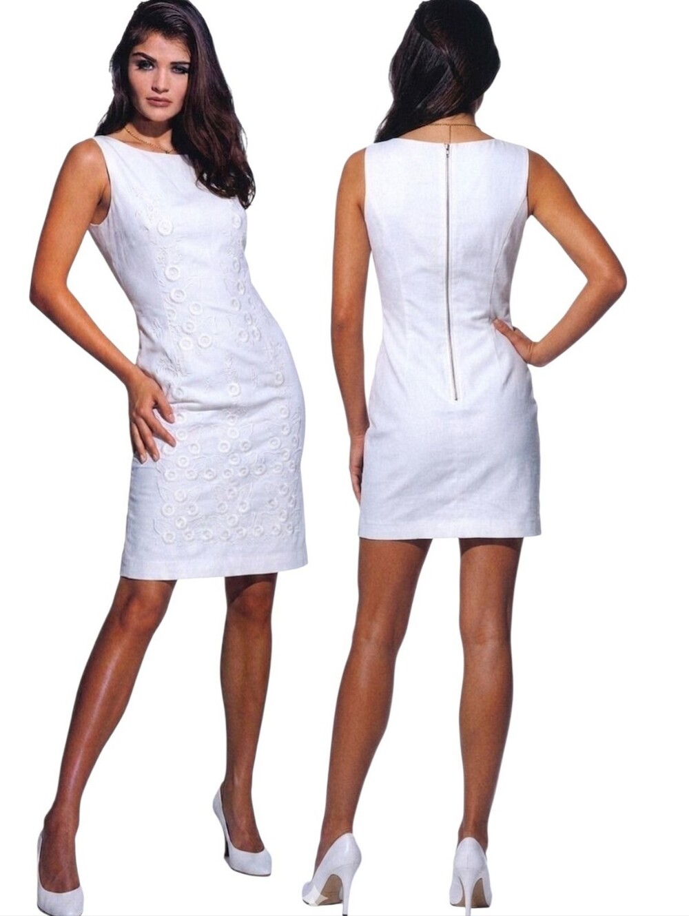 BROOKS BROS. Embroidered Sleeveless Sheath Dress - Size 0